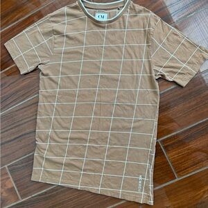 Men's Tan Grid Pattern T-Shirt
0003